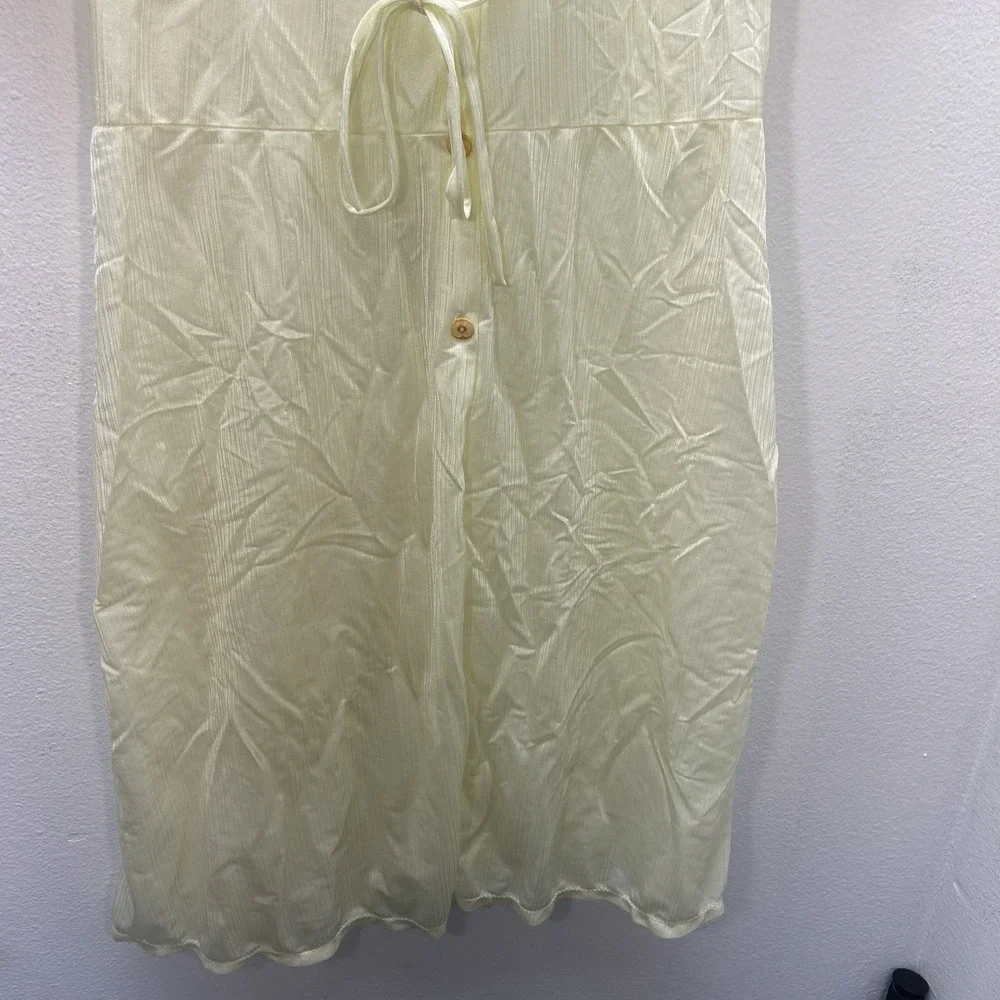 Vintage Jilmary 70s Flutter Sleeve House Dress‎ Sz M Yellow Cottagecore Prairie